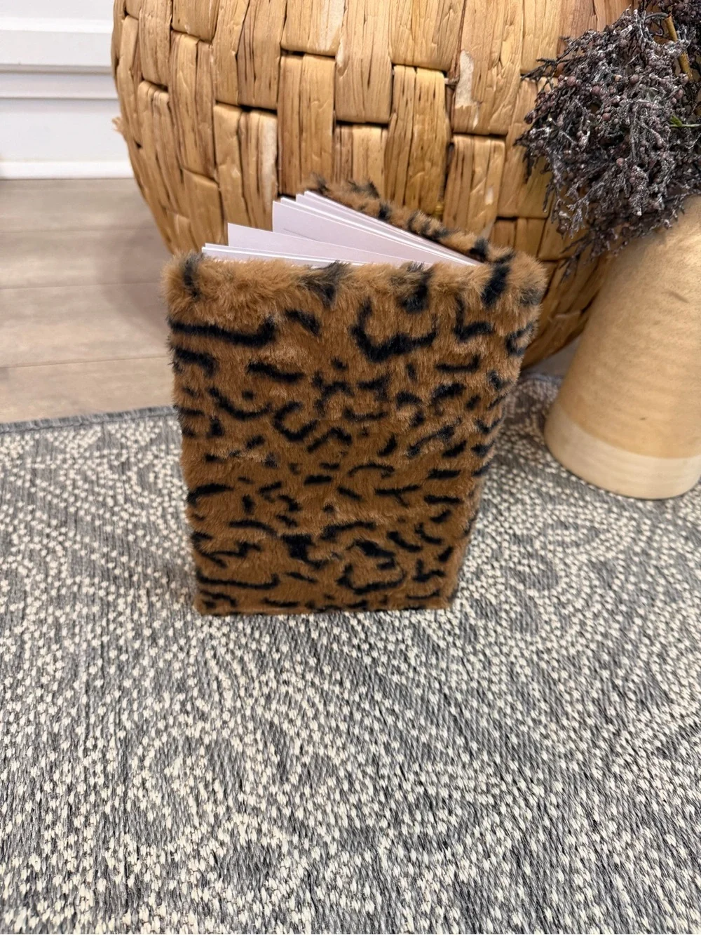 New Leopard Animal Print Plush Journal Faux Fur Journal Cat/Leopard